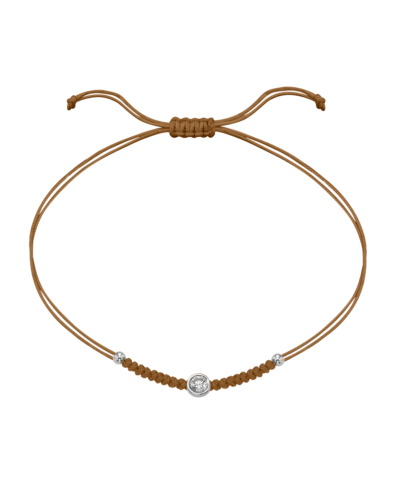 Le String of Love Boules D'or - Or Blanc 14 carats Bracelet 14K Solid Gold Camel Large: 0.10 carats 