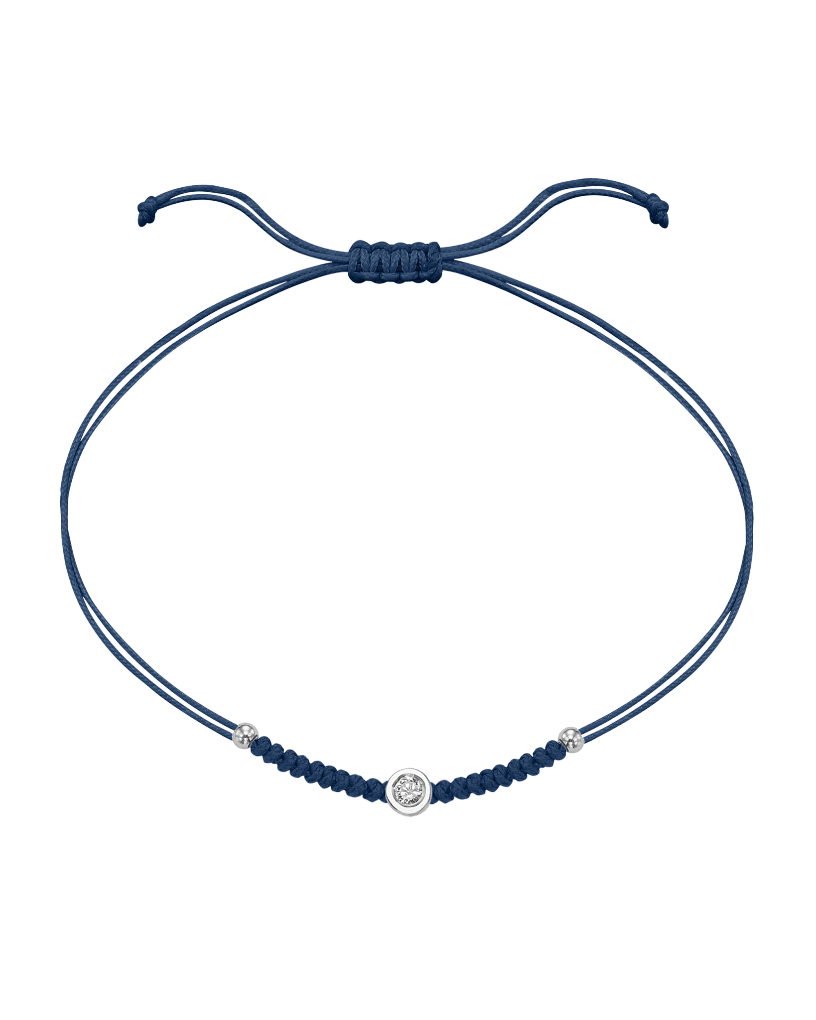 Le String of Love Boules D'or - Or Blanc 14 carats Bracelet 14K Solid Gold Bleu Indigo Small: 0.03 carats 