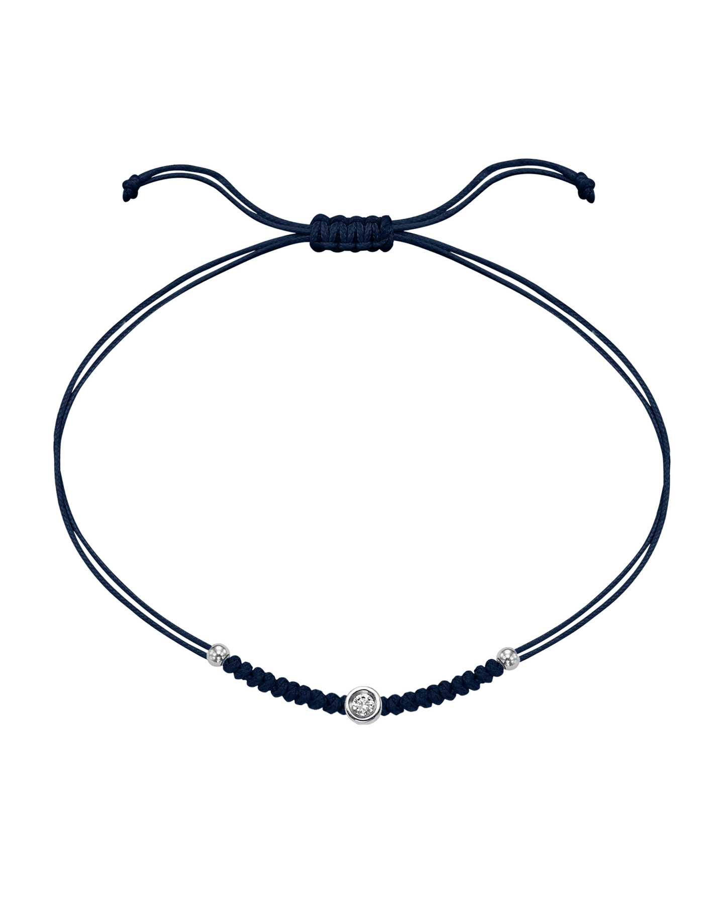 Le String of Love Boules D'or - Or Blanc 14 carats Bracelet 14K Solid Gold Bleu Marine Small: 0.03 carats 