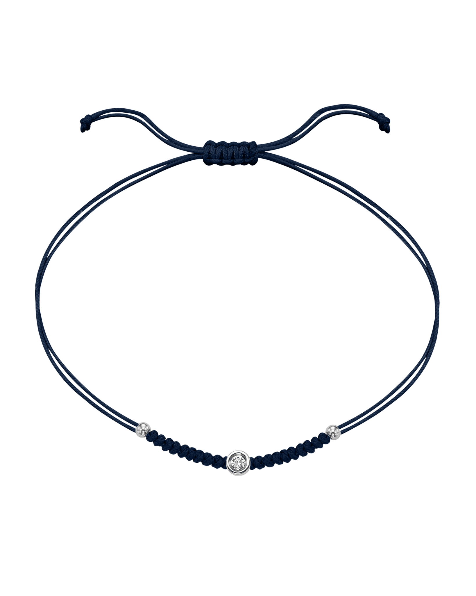 Le String of Love Boules D'or - Or Blanc 14 carats Bracelet 14K Solid Gold Bleu Marine Small: 0.03 carats 