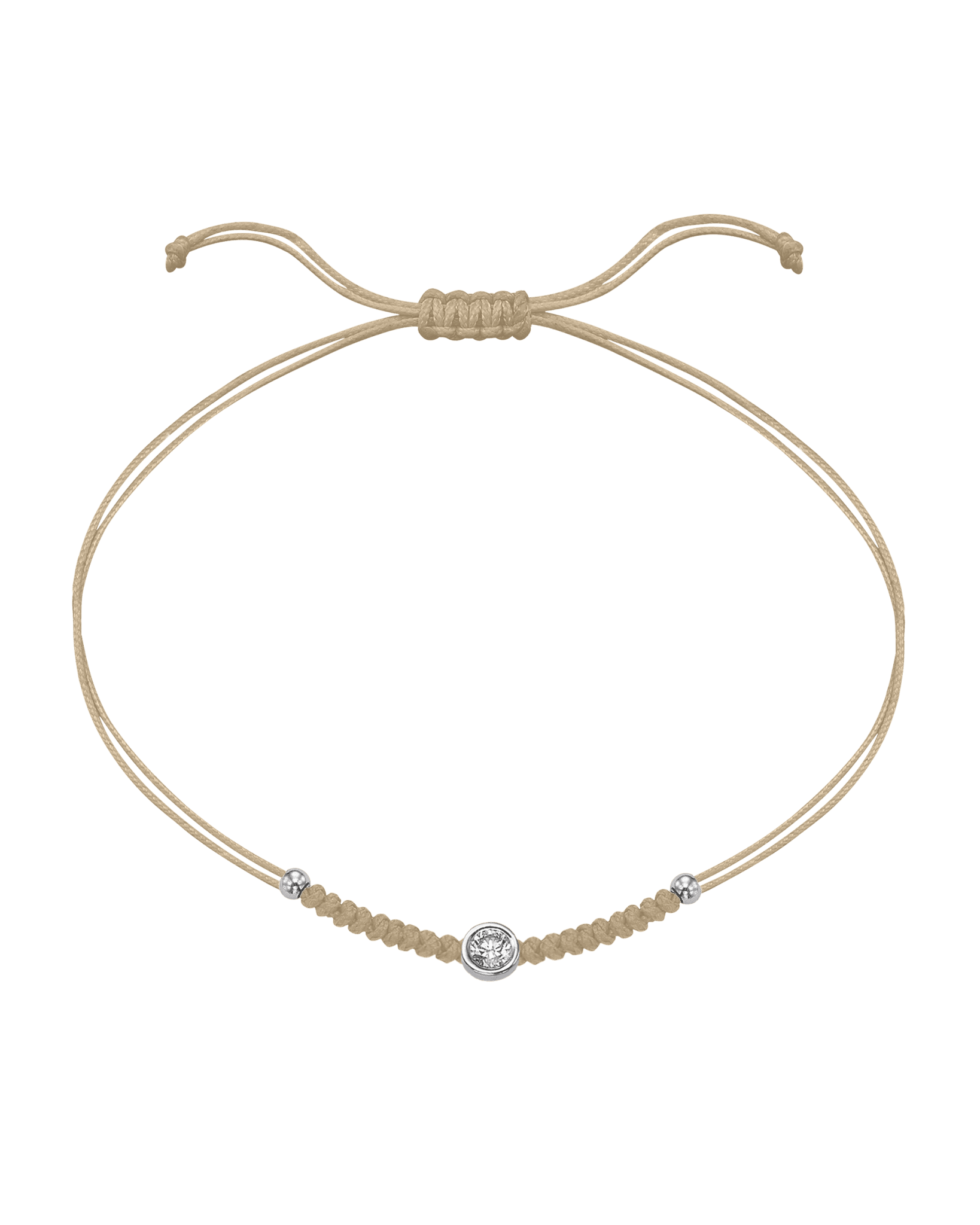 Le String of Love Boules D'or - Or Blanc 14 carats Bracelet 14K Solid Gold Beige Large: 0.10 carats 