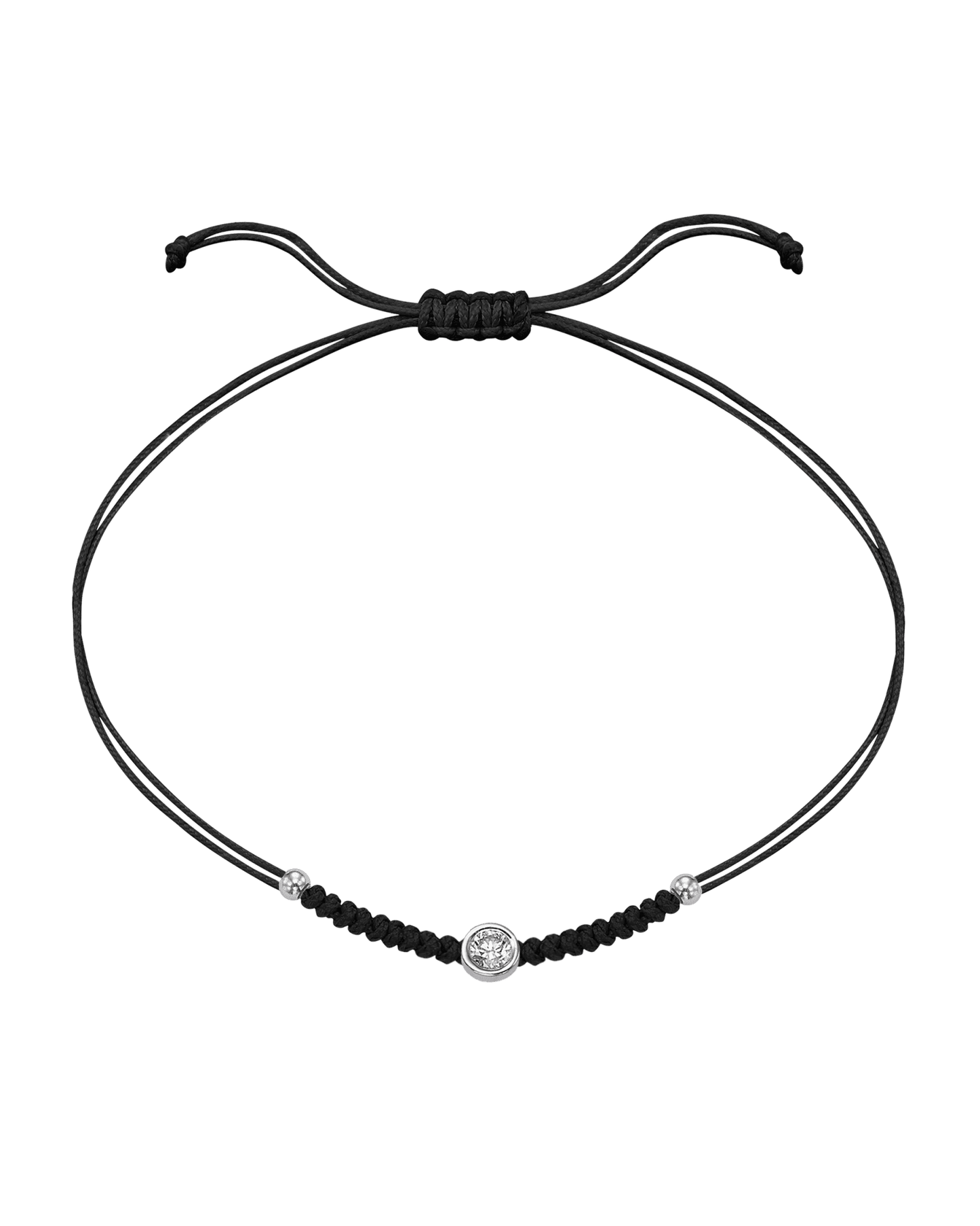 Le String of Love Boules D'or - Or Blanc 14 carats Bracelet 14K Solid Gold Noir Large: 0.10 carats 