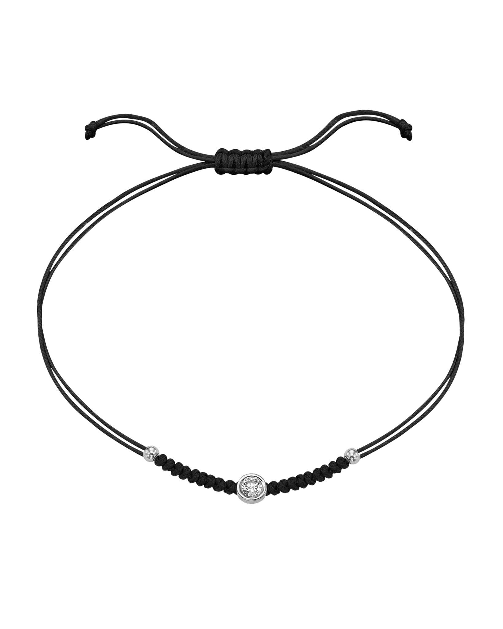 Le String of Love Boules D'or - Or Blanc 14 carats Bracelet 14K Solid Gold Noir Large: 0.10 carats 