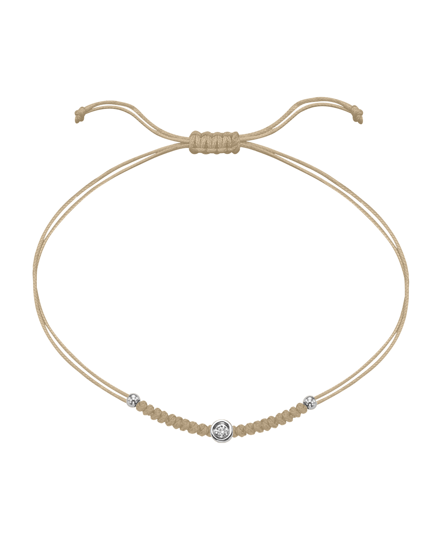 Le String of Love Boules D'or - Or Blanc 14 carats Bracelet 14K Solid Gold Beige Small: 0.03 carats 