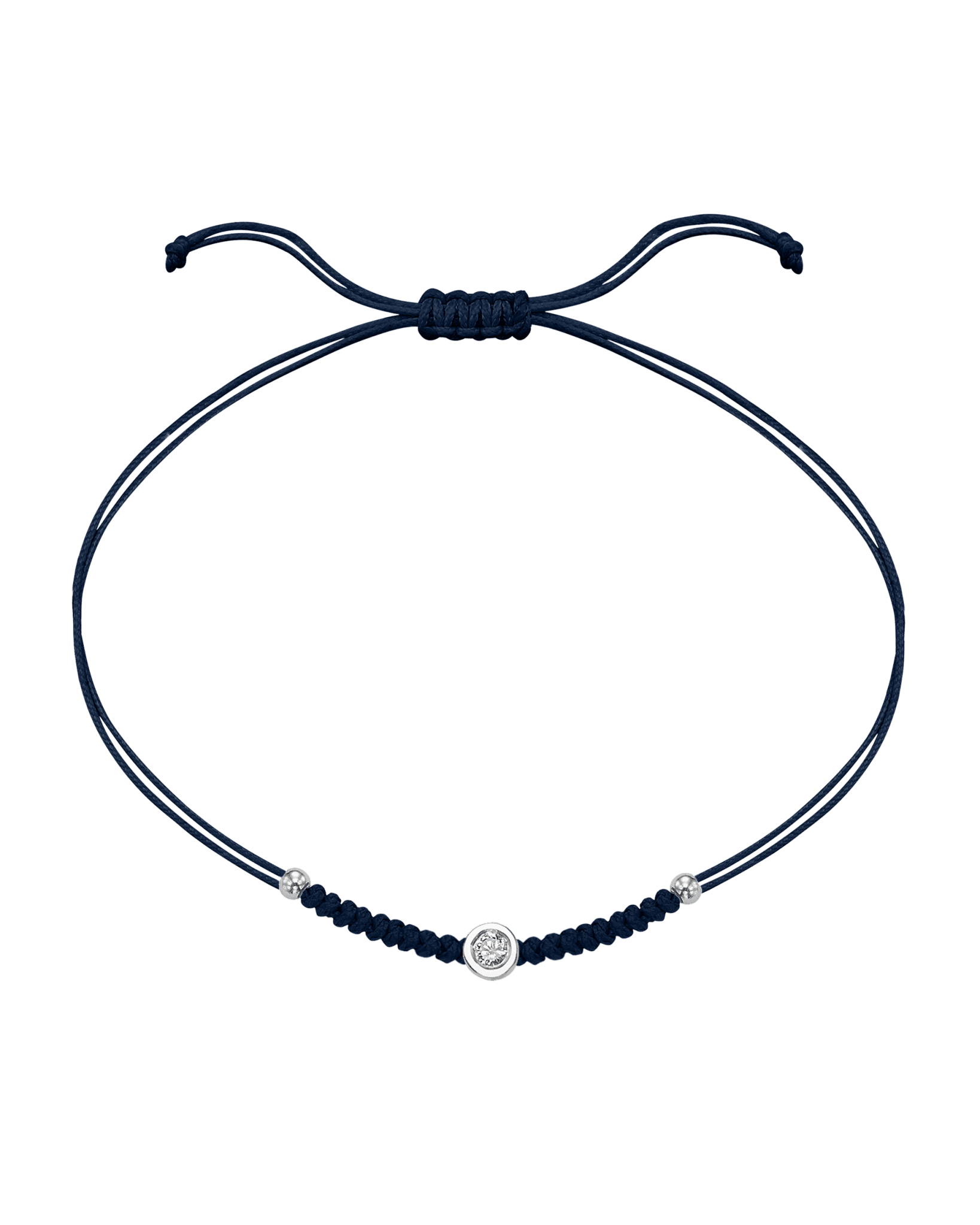 Le String of Love Boules D'or - Or Blanc 14 carats Bracelet 14K Solid Gold Bleu Marine Medium: 0.05 carats 