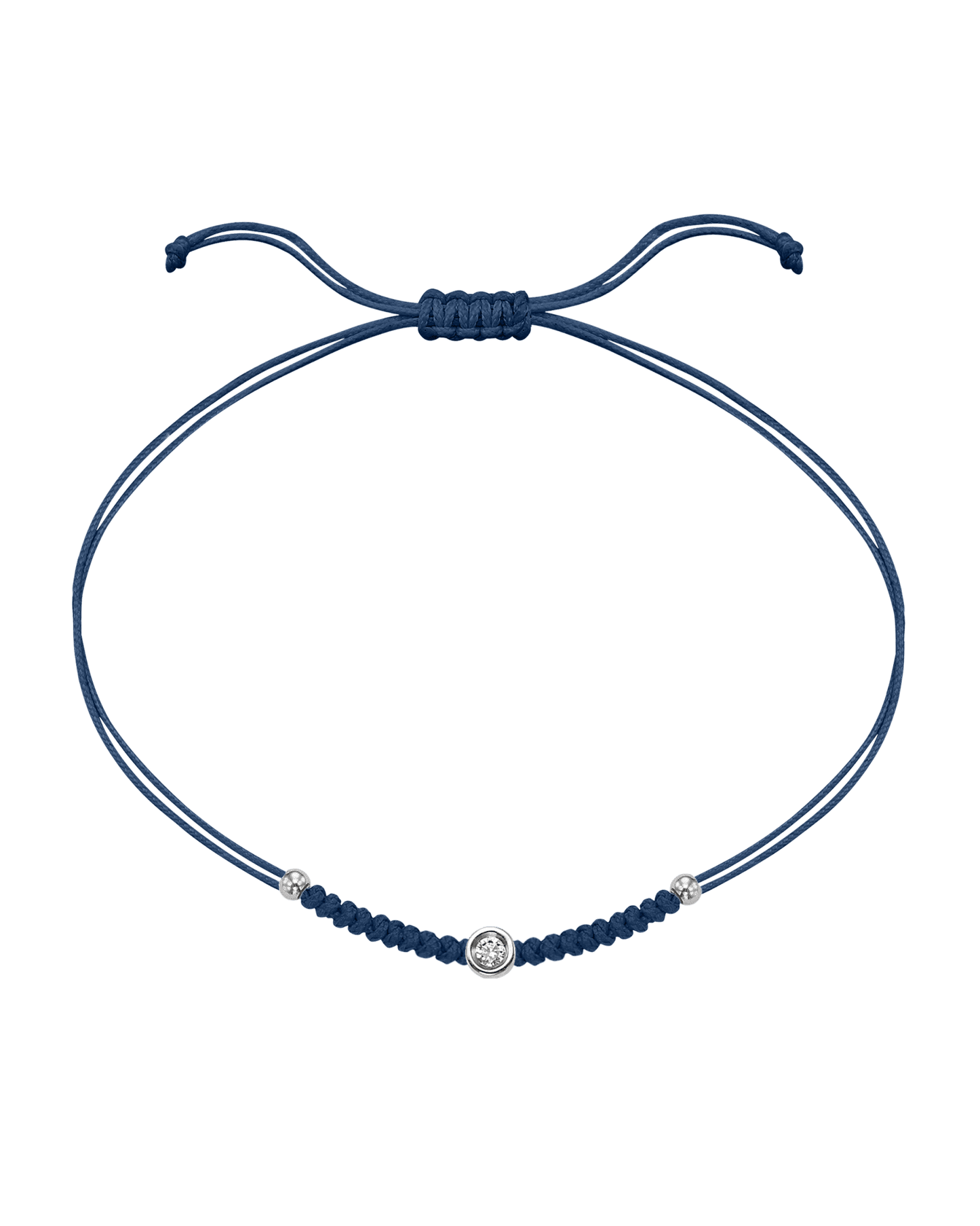 Le String of Love Boules D'or - Or Blanc 14 carats Bracelet 14K Solid Gold Bleu Indigo Large: 0.10 carats 