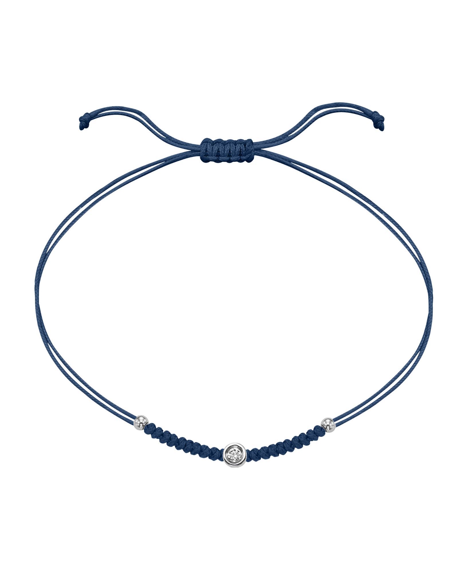 Le String of Love Boules D'or - Or Blanc 14 carats Bracelet 14K Solid Gold Bleu Indigo Large: 0.10 carats 