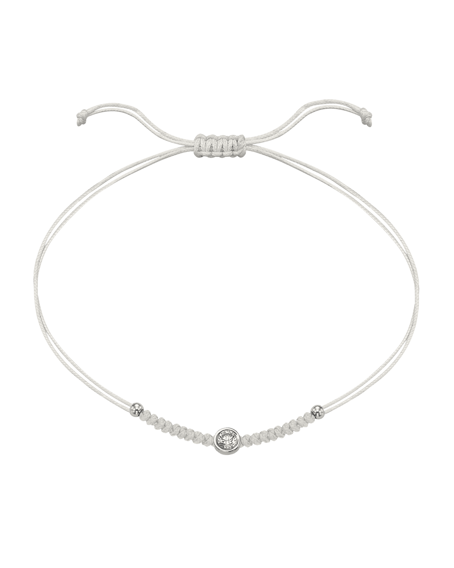 Le String of Love Boules D'or - Or Blanc 14 carats Bracelet 14K Solid Gold Perle Large: 0.10 carats 