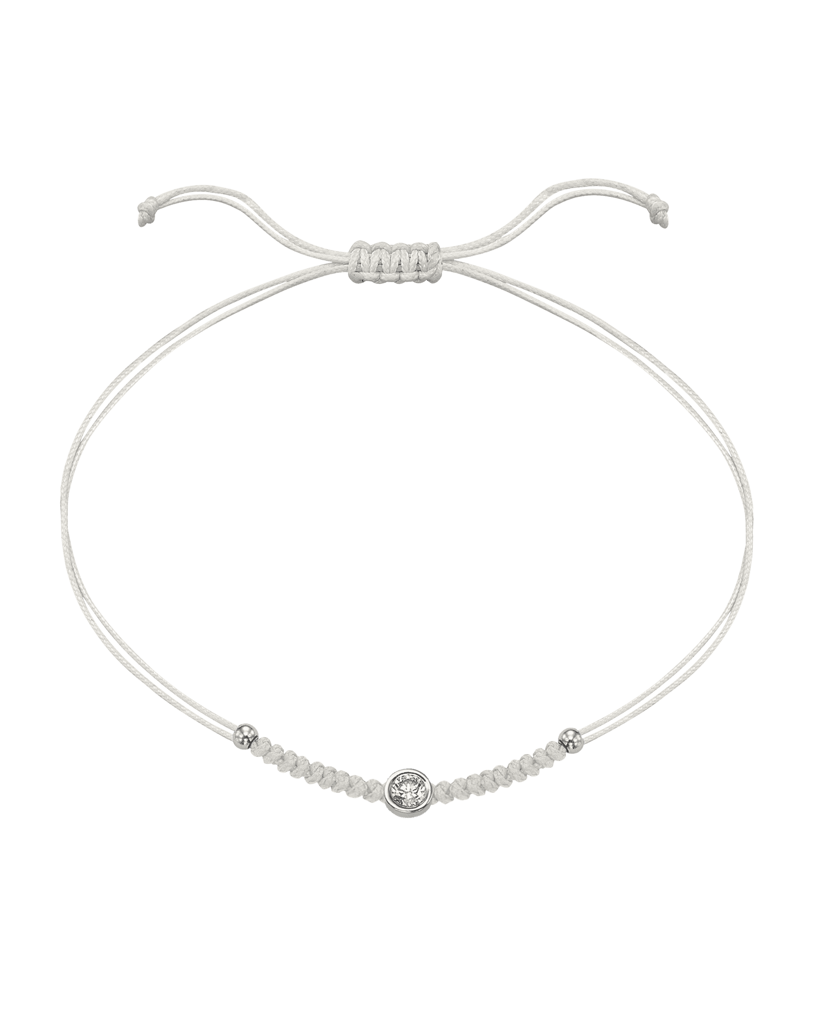 Le String of Love Boules D'or - Or Blanc 14 carats Bracelet 14K Solid Gold Perle Large: 0.10 carats 