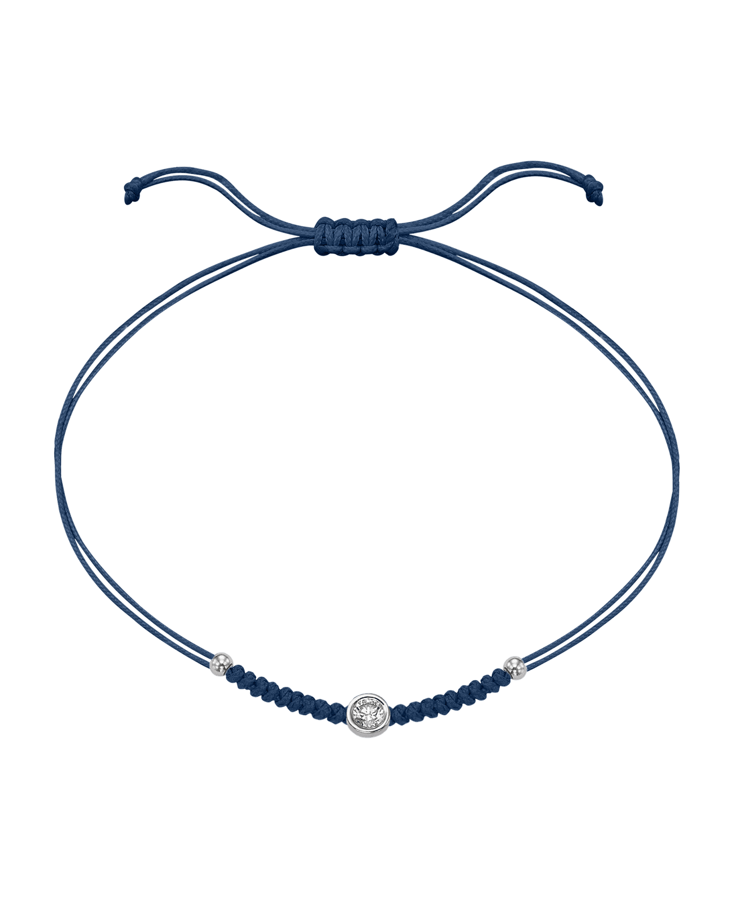 Le String of Love Boules D'or - Or Blanc 14 carats Bracelet 14K Solid Gold Bleu Indigo Medium: 0.05 carats 