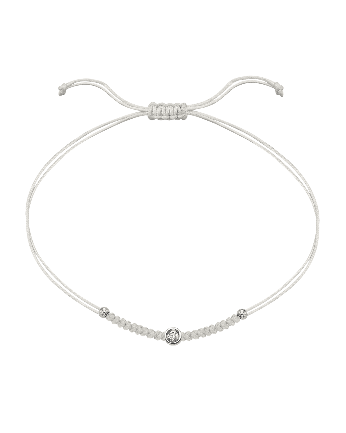 Le String of Love Boules D'or - Or Blanc 14 carats Bracelet 14K Solid Gold Perle Small: 0.03 carats 