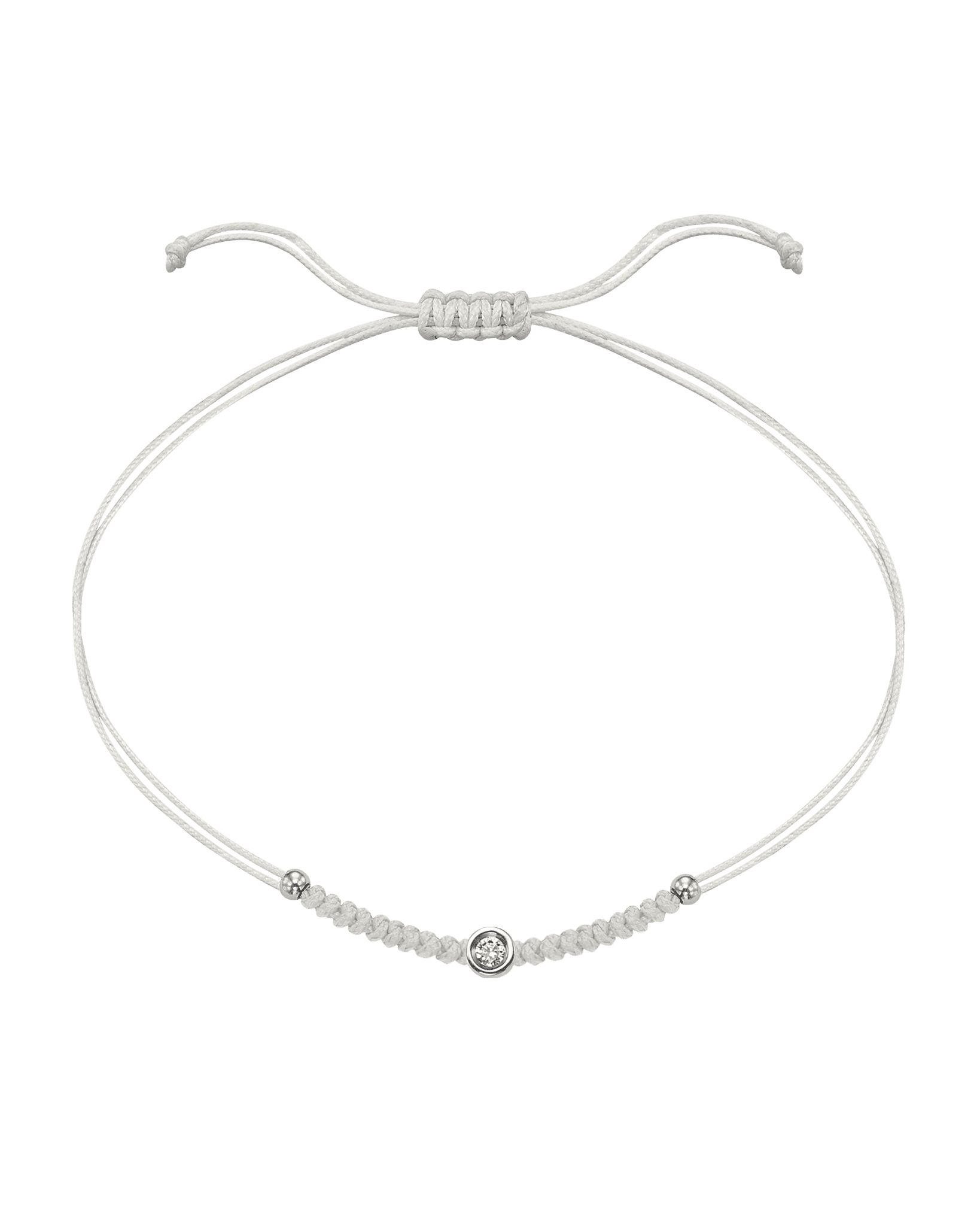 Le String of Love Boules D'or - Or Blanc 14 carats Bracelet 14K Solid Gold Perle Small: 0.03 carats 