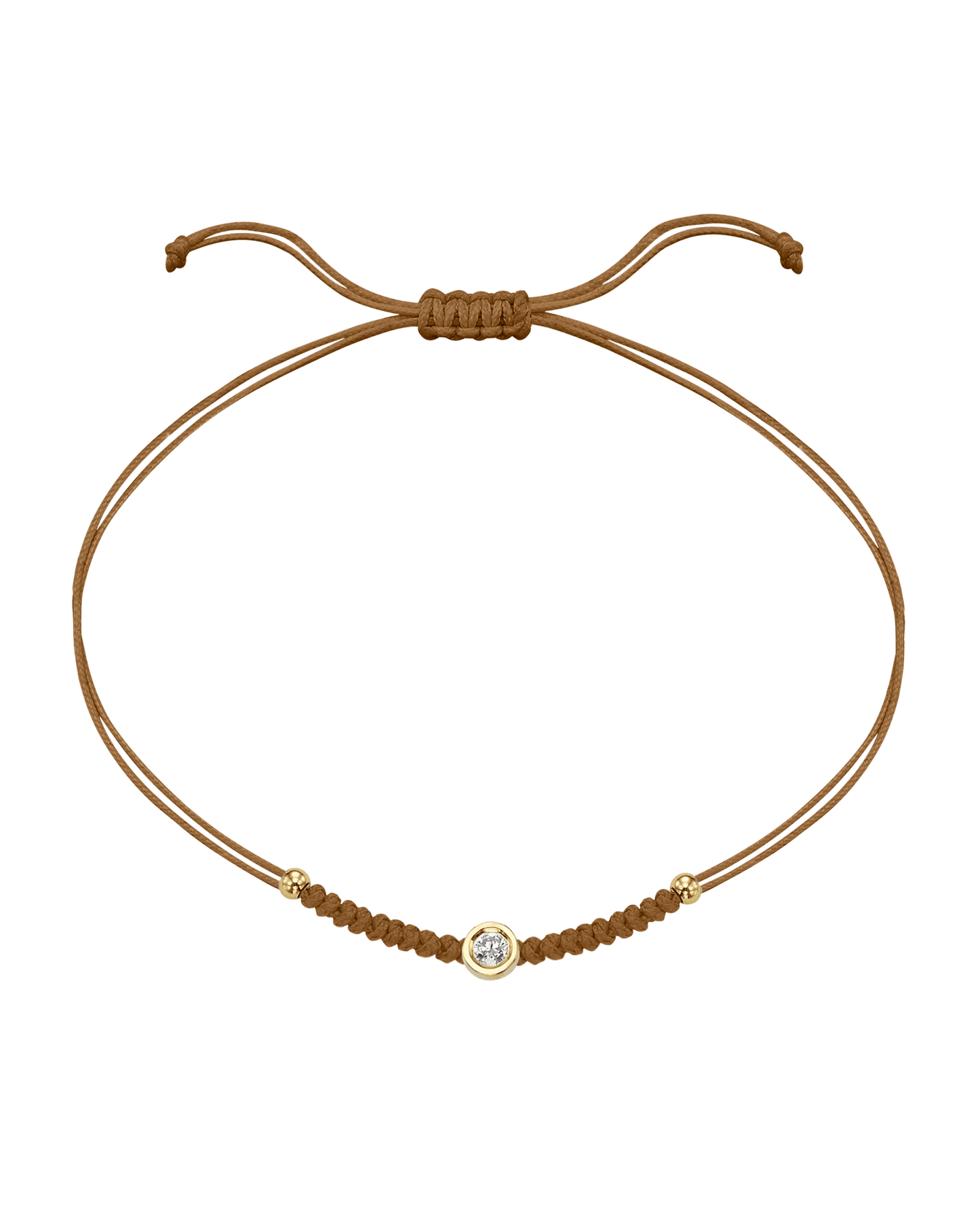 Le String of Love Boules D'or - Or Jaune 14 carats Bracelet 14K Solid Gold Camel Medium: 0.05 carats 