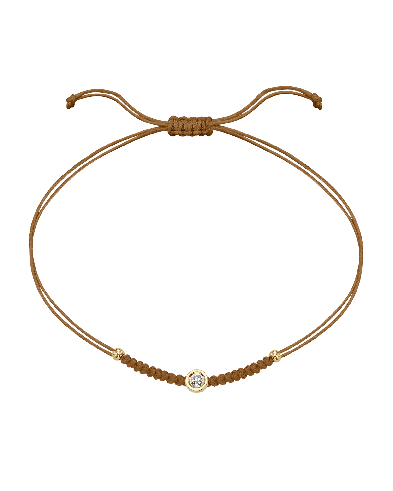 Le String of Love Boules D'or - Or Jaune 14 carats Bracelet 14K Solid Gold Camel Medium: 0.05 carats 