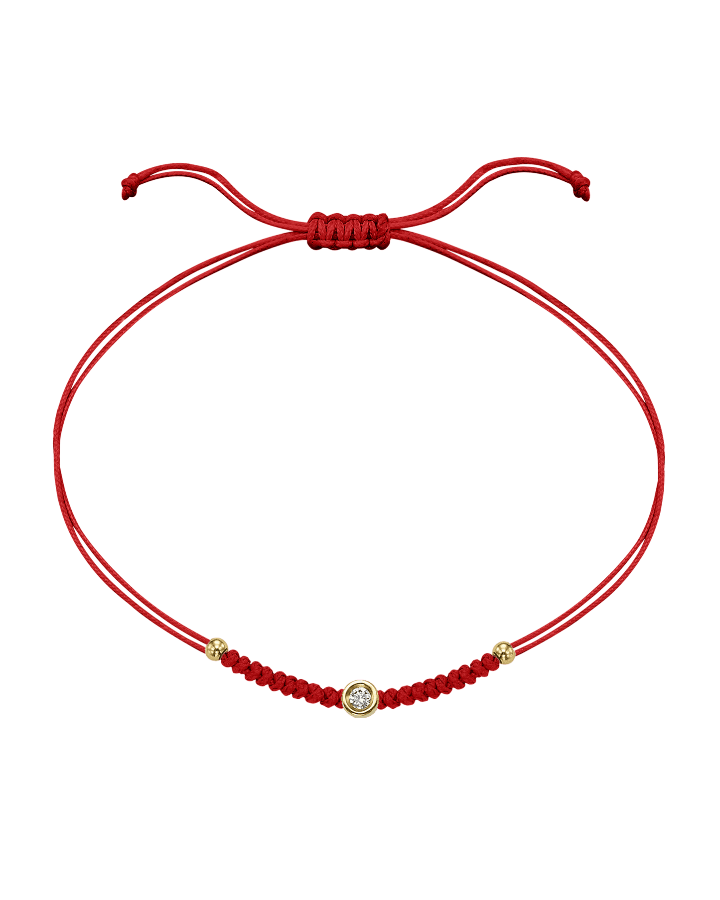 Le String of Love Boules D'or - Or Jaune 14 carats Bracelet 14K Solid Gold Rouge Small: 0.03 carats 