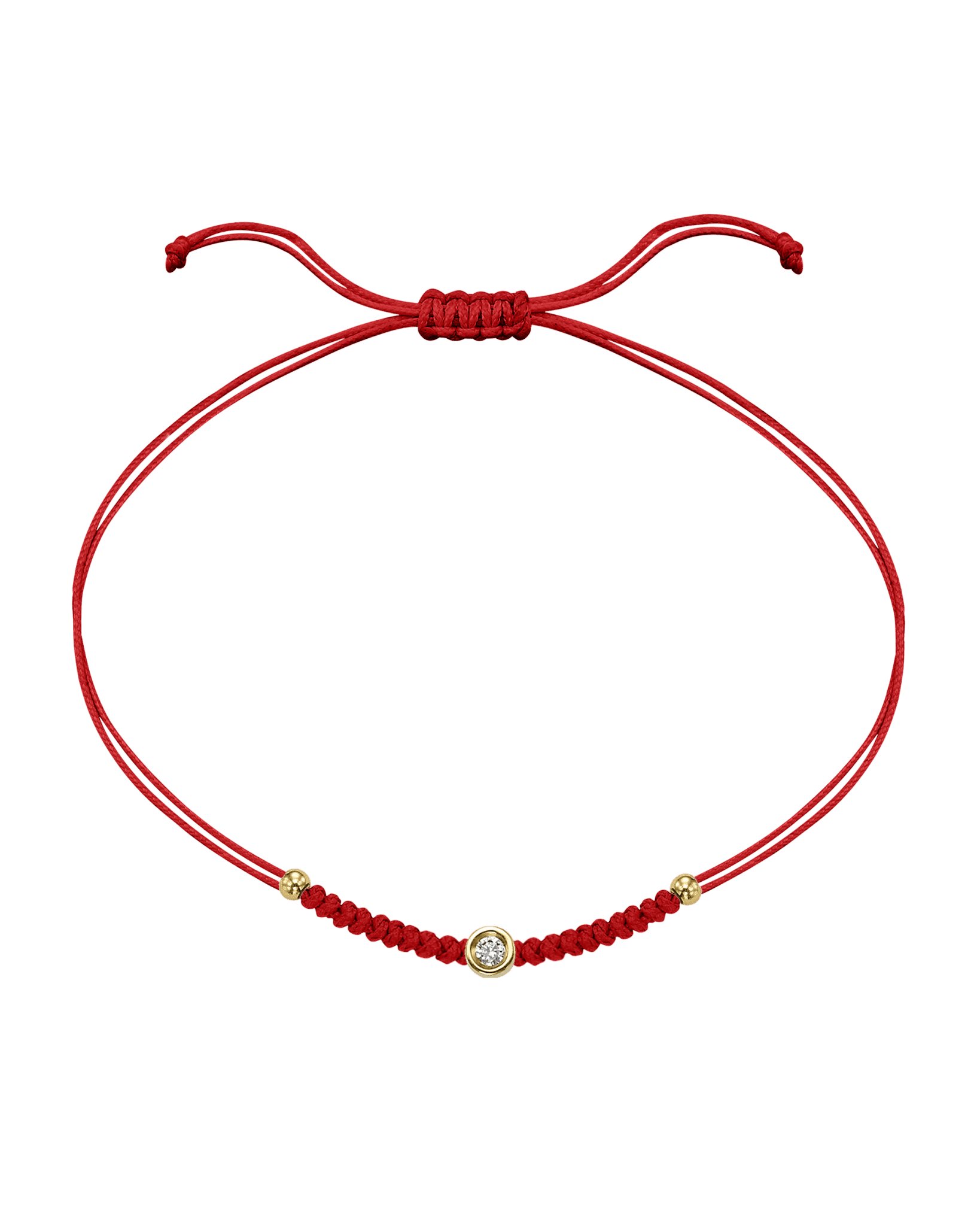 Le String of Love Boules D'or - Or Jaune 14 carats Bracelet 14K Solid Gold Rouge Small: 0.03 carats 