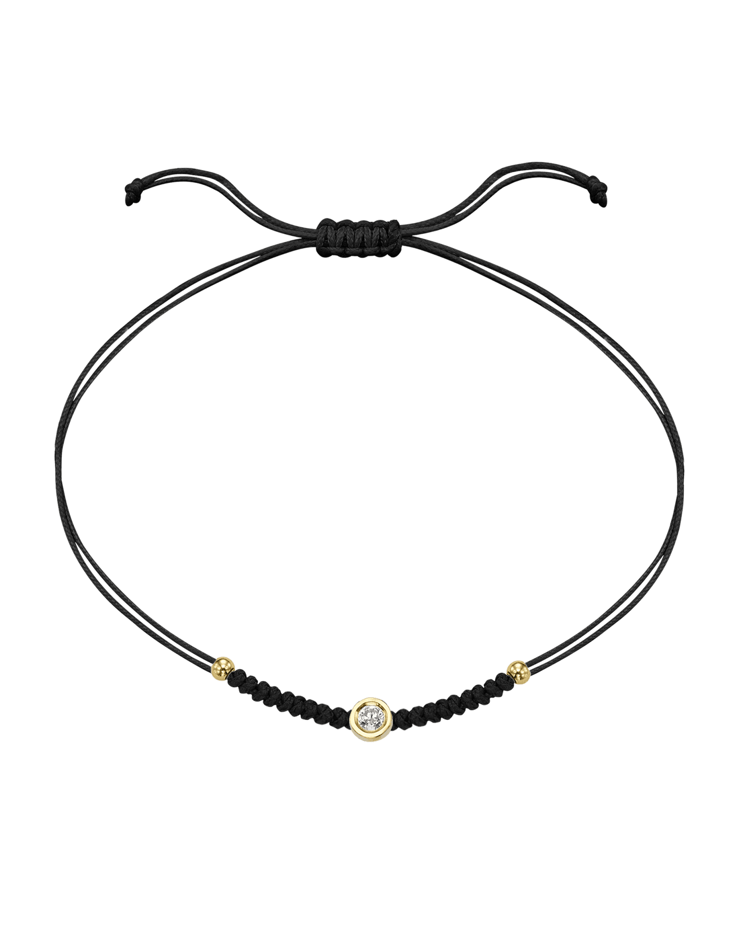 Le String of Love Boules D'or - Or Jaune 14 carats Bracelet 14K Solid Gold Noir Medium: 0.05 carats 