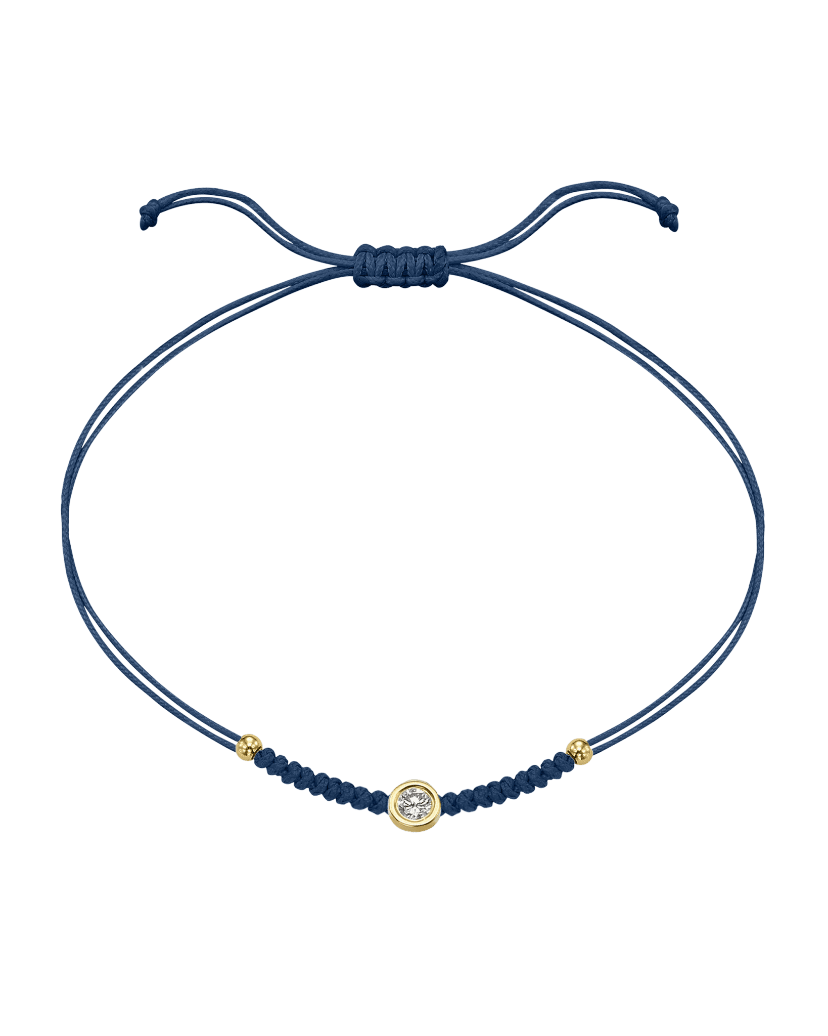 Le String of Love Boules D'or - Or Jaune 14 carats Bracelet 14K Solid Gold Bleu Indigo Large: 0.10 carats 