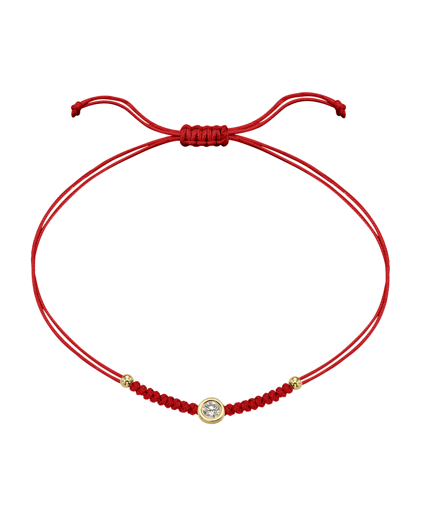 Le String of Love Boules D'or - Or Jaune 14 carats Bracelet 14K Solid Gold Rouge Large: 0.10 carats 