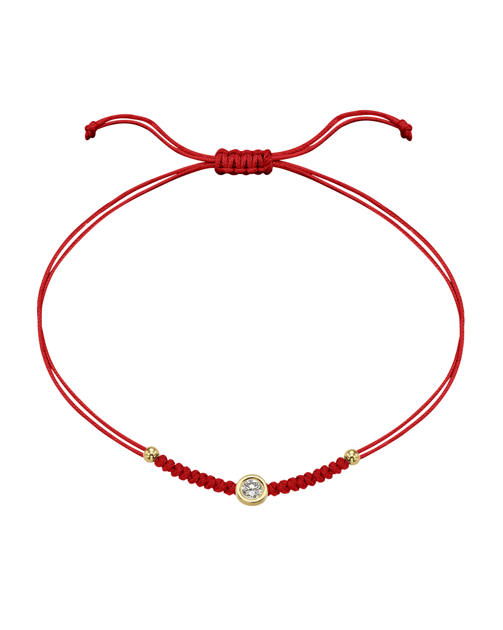 Le String of Love Boules D'or - Or Jaune 14 carats Bracelet 14K Solid Gold Rouge Large: 0.10 carats 