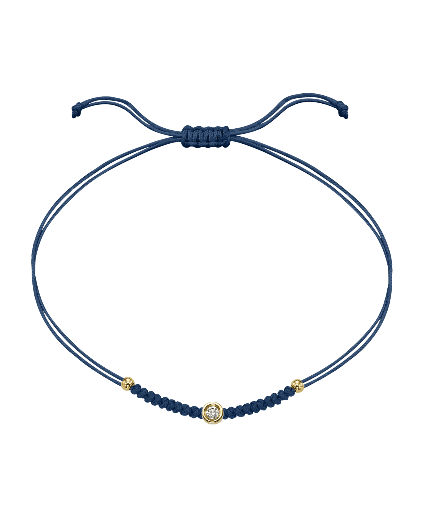 Le String of Love Boules D'or - Or Jaune 14 carats Bracelet 14K Solid Gold Bleu Indigo Small: 0.03 carats 