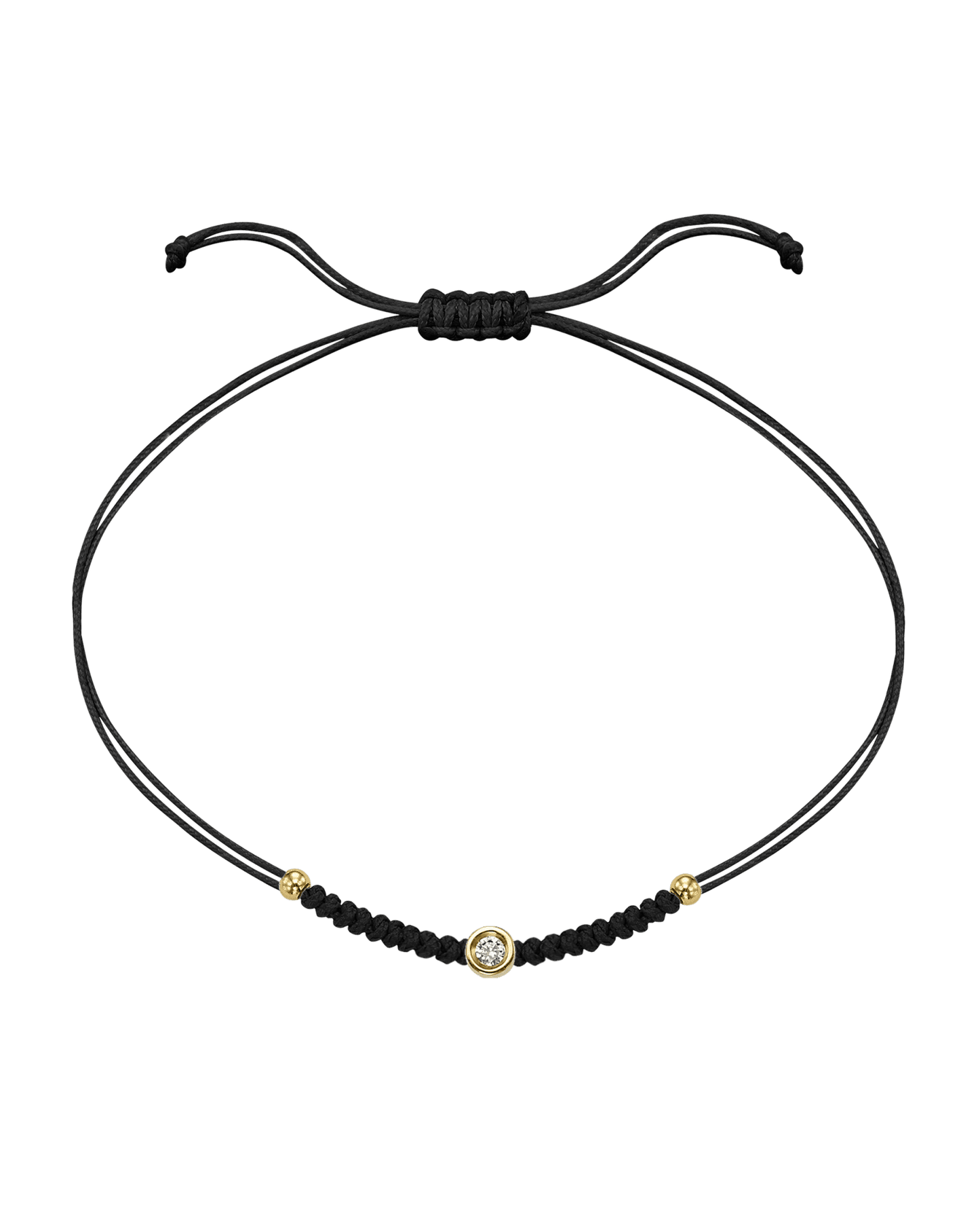 Le String of Love Boules D'or - Or Jaune 14 carats Bracelet 14K Solid Gold Noir Small: 0.03 carats 