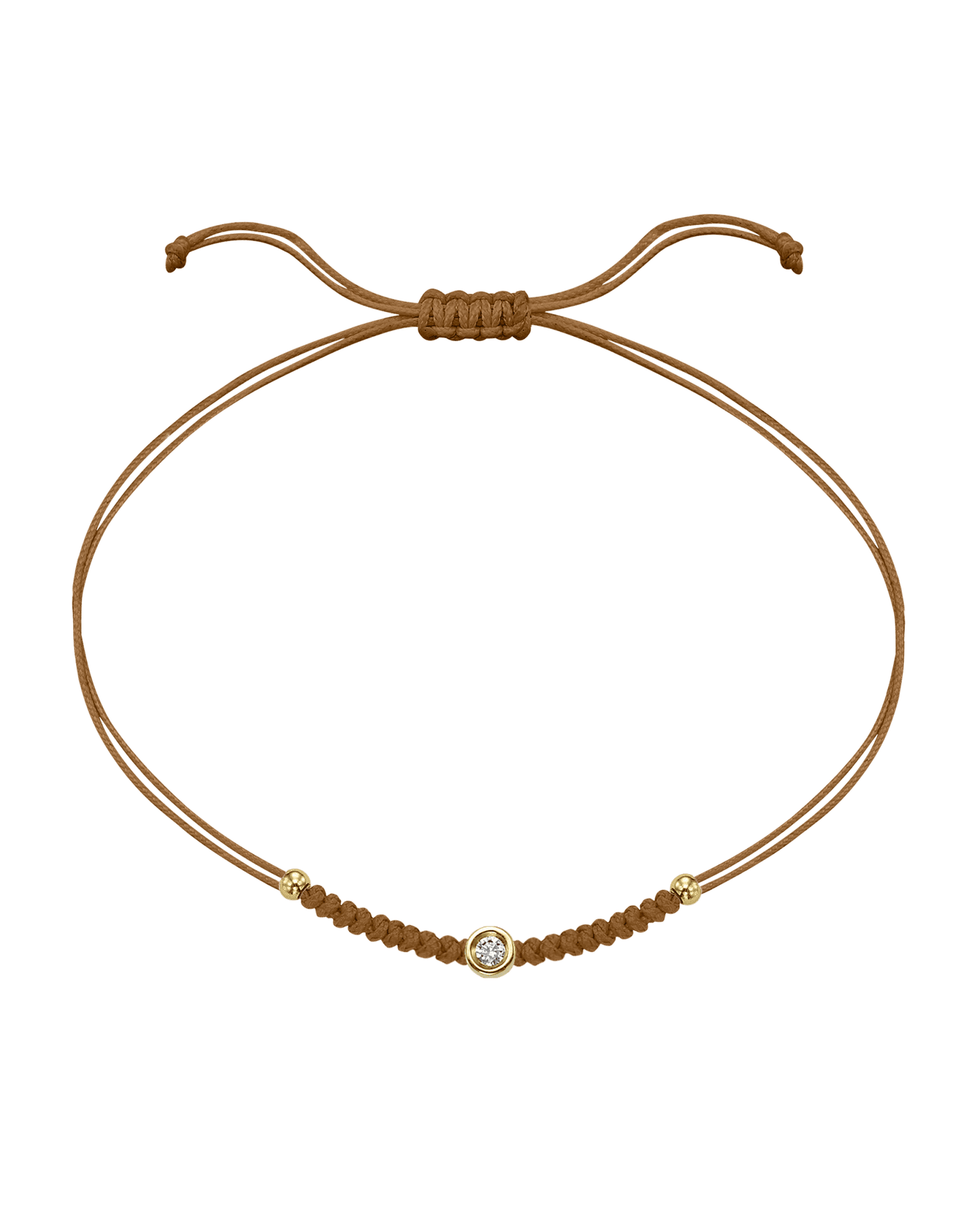 Le String of Love Boules D'or - Or Jaune 14 carats Bracelet 14K Solid Gold Camel Small: 0.03 carats 