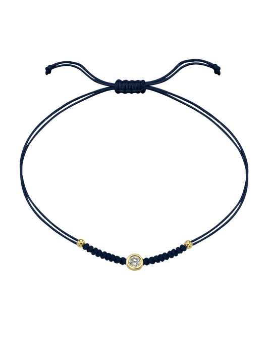 Le String of Love Boules D'or - Or Jaune 14 carats Bracelet 14K Solid Gold Bleu Marine Large: 0.10 carats 