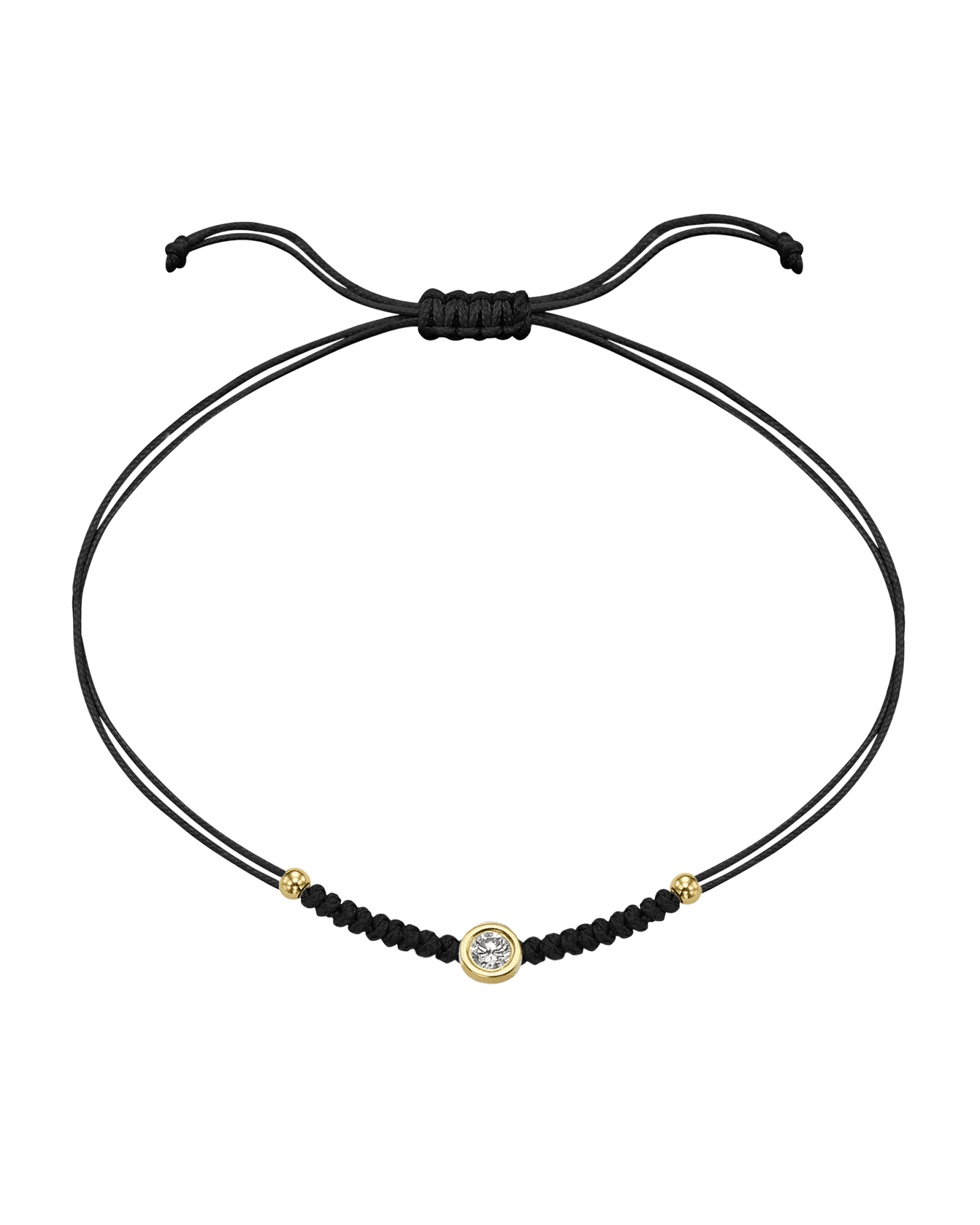 Le String of Love Boules D'or - Or Jaune 14 carats Bracelet 14K Solid Gold Noir Large: 0.10 carats 