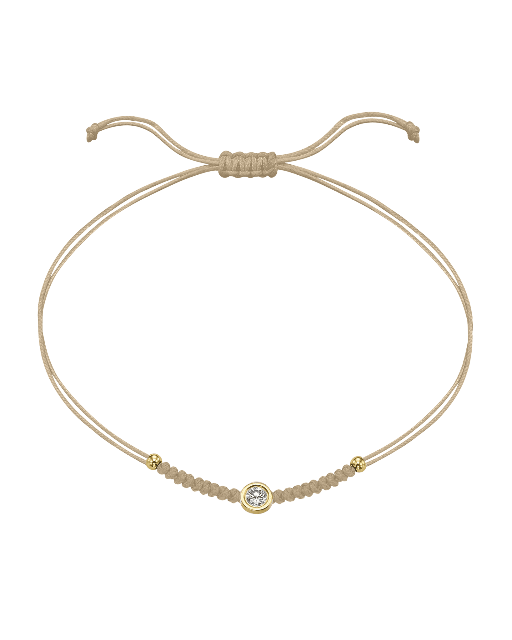 Le String of Love Boules D'or - Or Jaune 14 carats Bracelet 14K Solid Gold Beige Large: 0.10 carats 