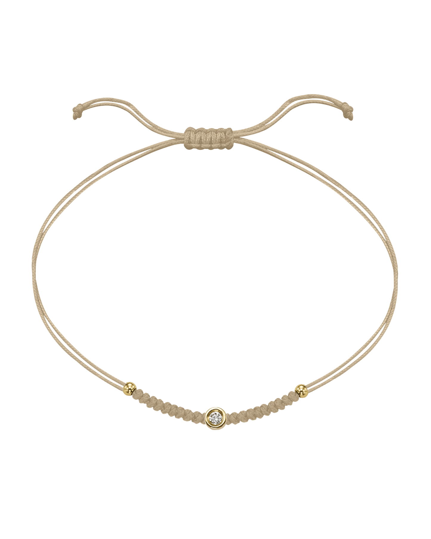 Le String of Love Boules D'or - Or Jaune 14 carats Bracelet 14K Solid Gold Beige Small: 0.03 carats 