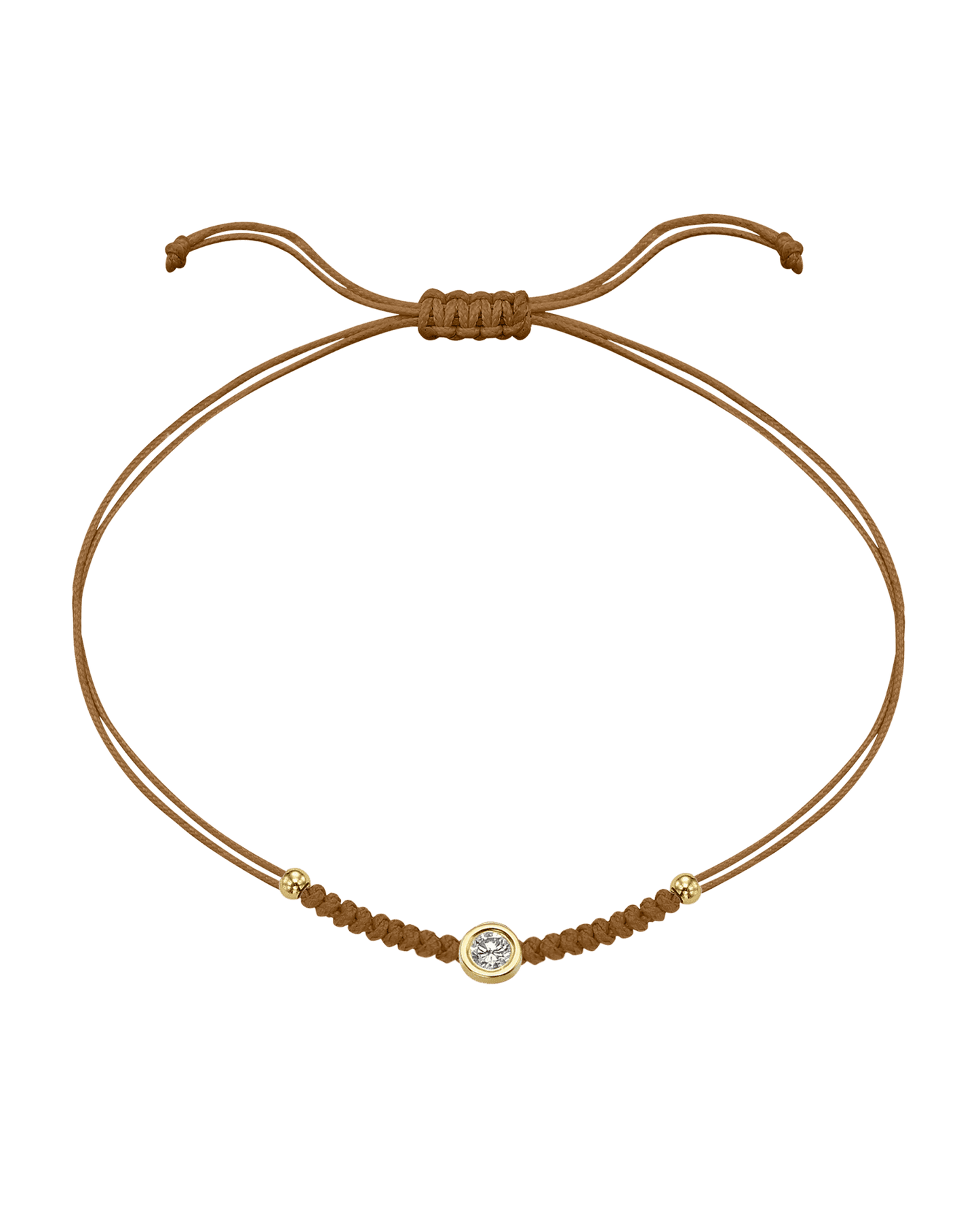 Le String of Love Boules D'or - Or Jaune 14 carats Bracelet 14K Solid Gold Camel Large: 0.10 carats 