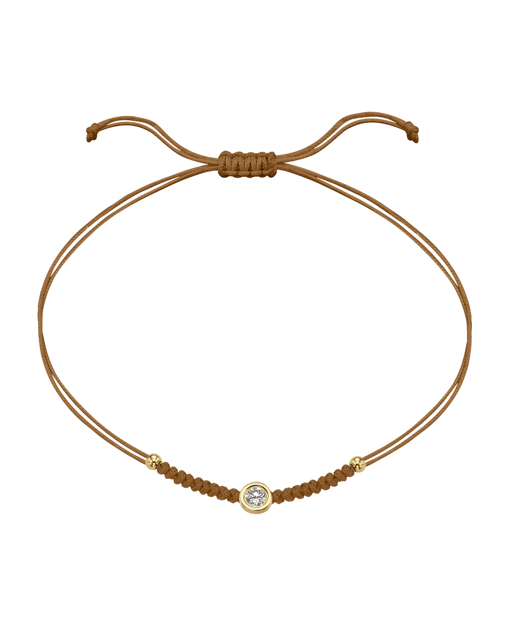 Le String of Love Boules D'or - Or Jaune 14 carats Bracelet 14K Solid Gold Camel Large: 0.10 carats 