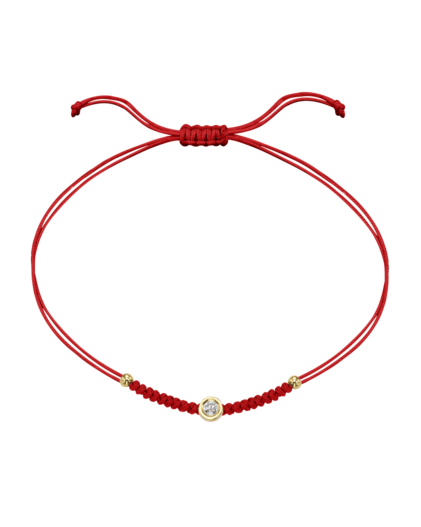 Le String of Love Boules D'or - Or Jaune 14 carats Bracelet 14K Solid Gold Rouge Medium: 0.05 carats 