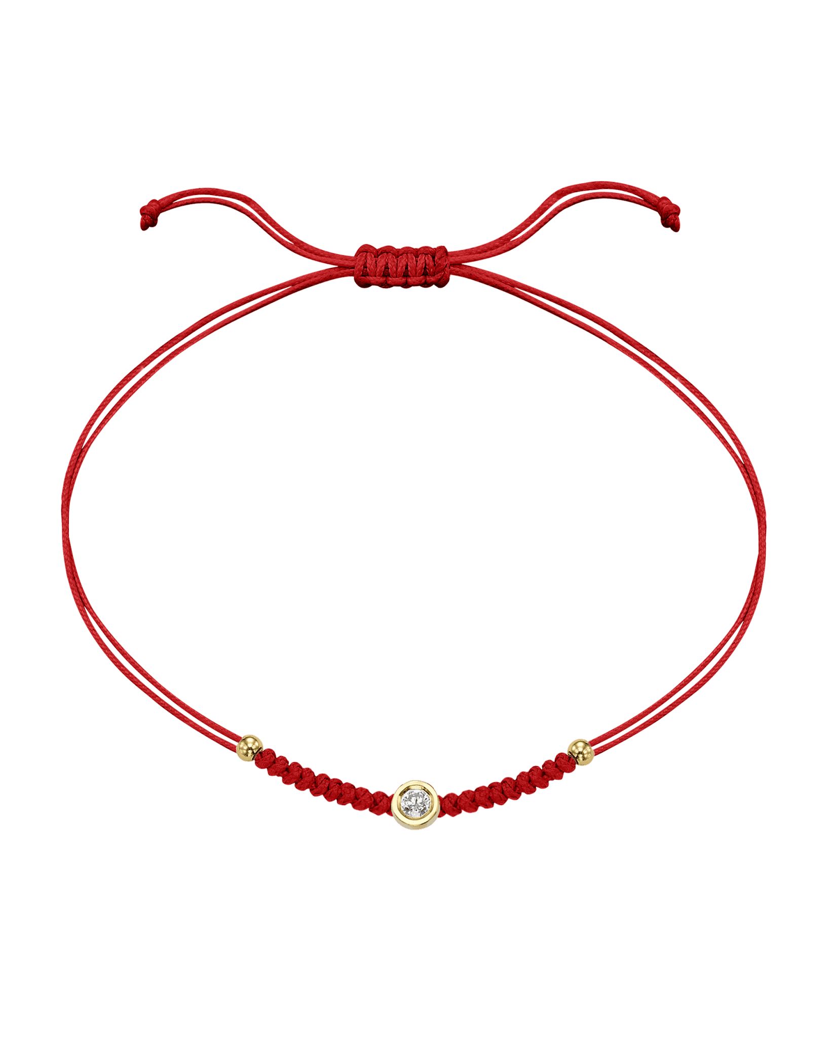 Le String of Love Boules D'or - Or Jaune 14 carats Bracelet 14K Solid Gold Rouge Medium: 0.05 carats 