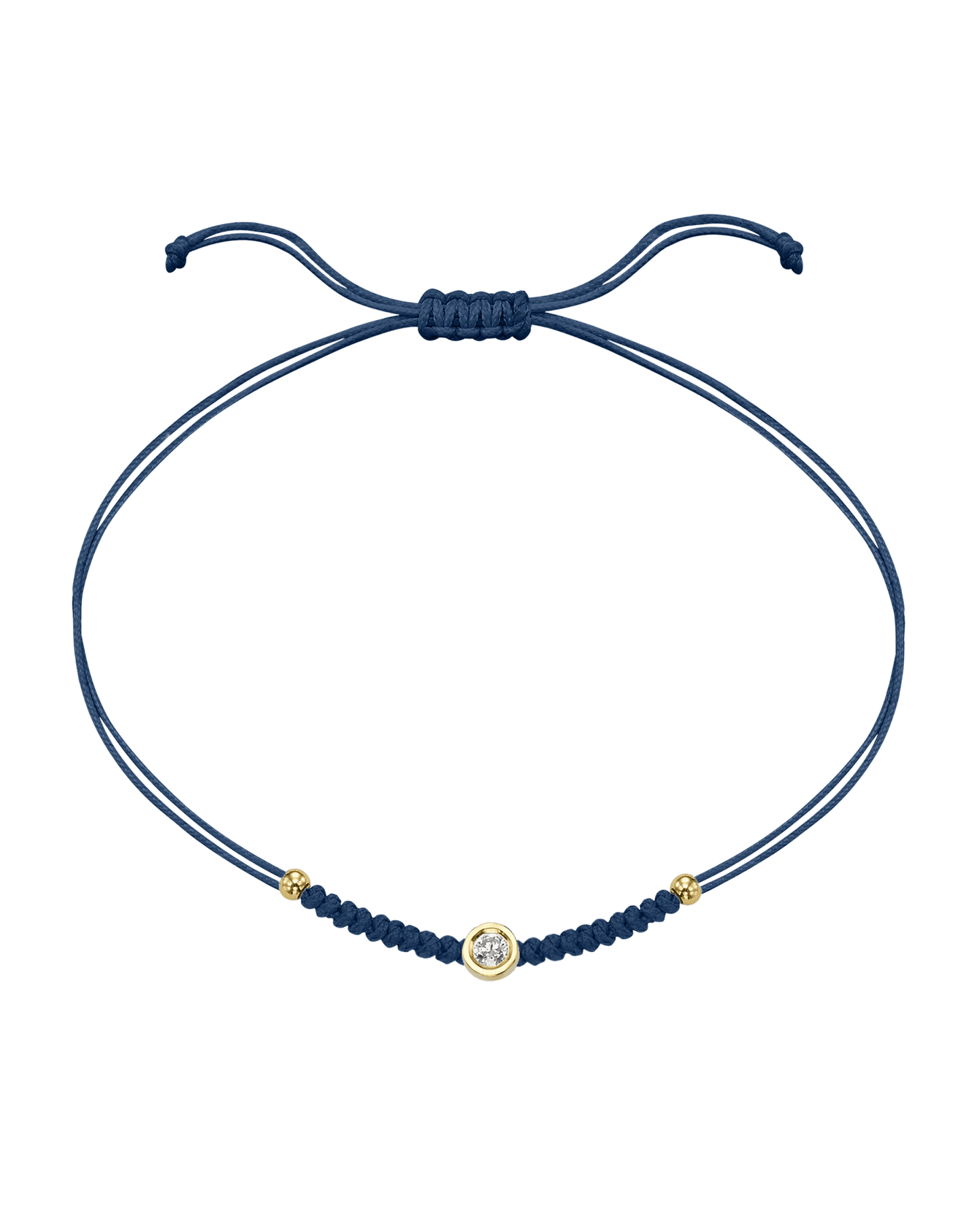 Le String of Love Boules D'or - Or Jaune 14 carats Bracelet 14K Solid Gold Bleu Indigo Medium: 0.05 carats 