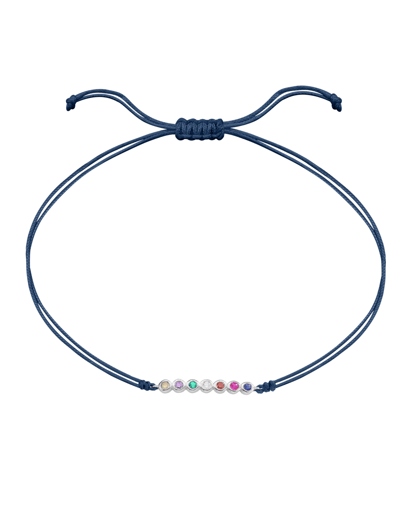 Bracelet Pierres Précieuses - Or Blanc 14 carats Bracelet 14K Solid Gold Bleu Indigo 2 