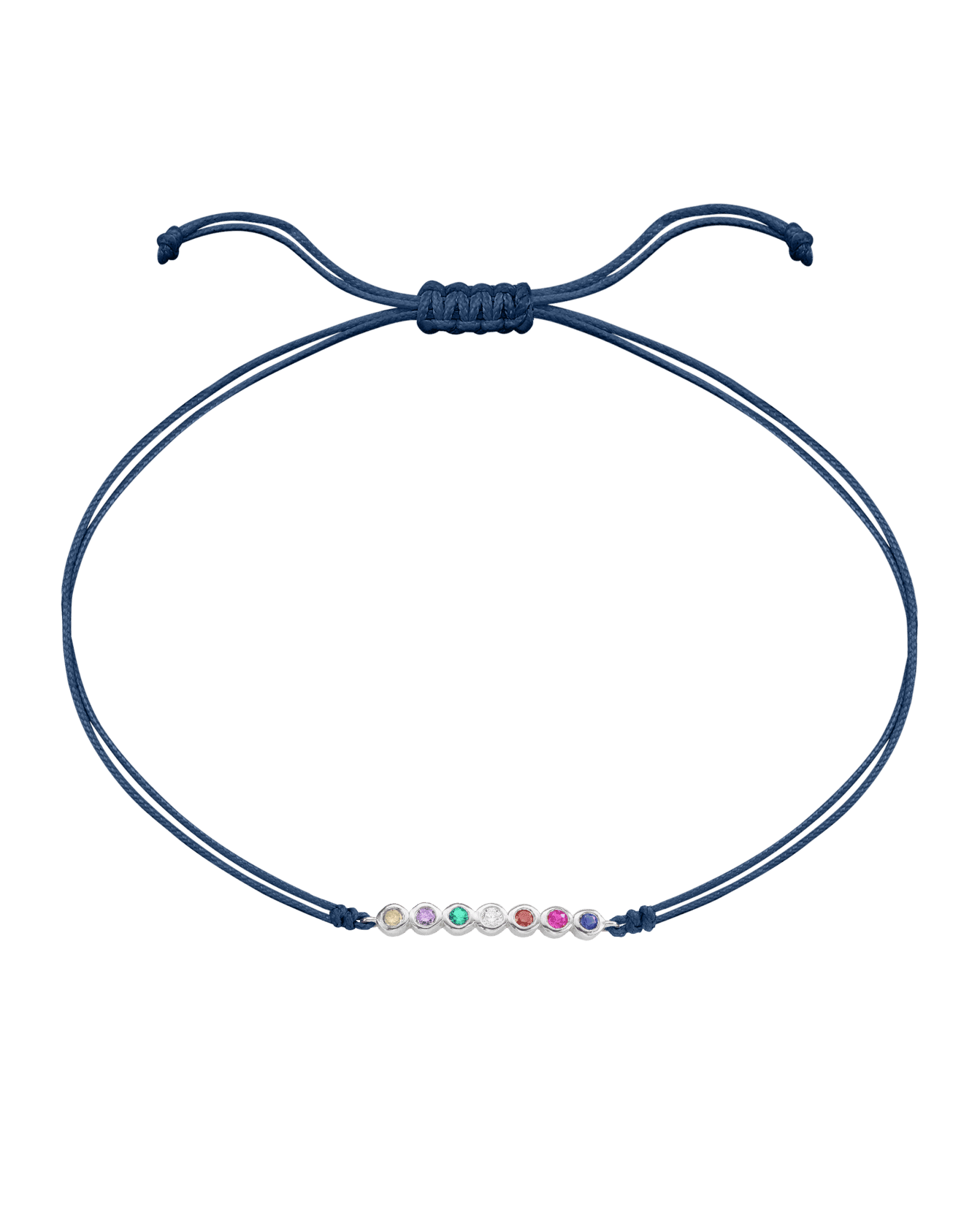 Bracelet Pierres Précieuses - Or Blanc 14 carats Bracelet 14K Solid Gold Bleu Indigo 2 