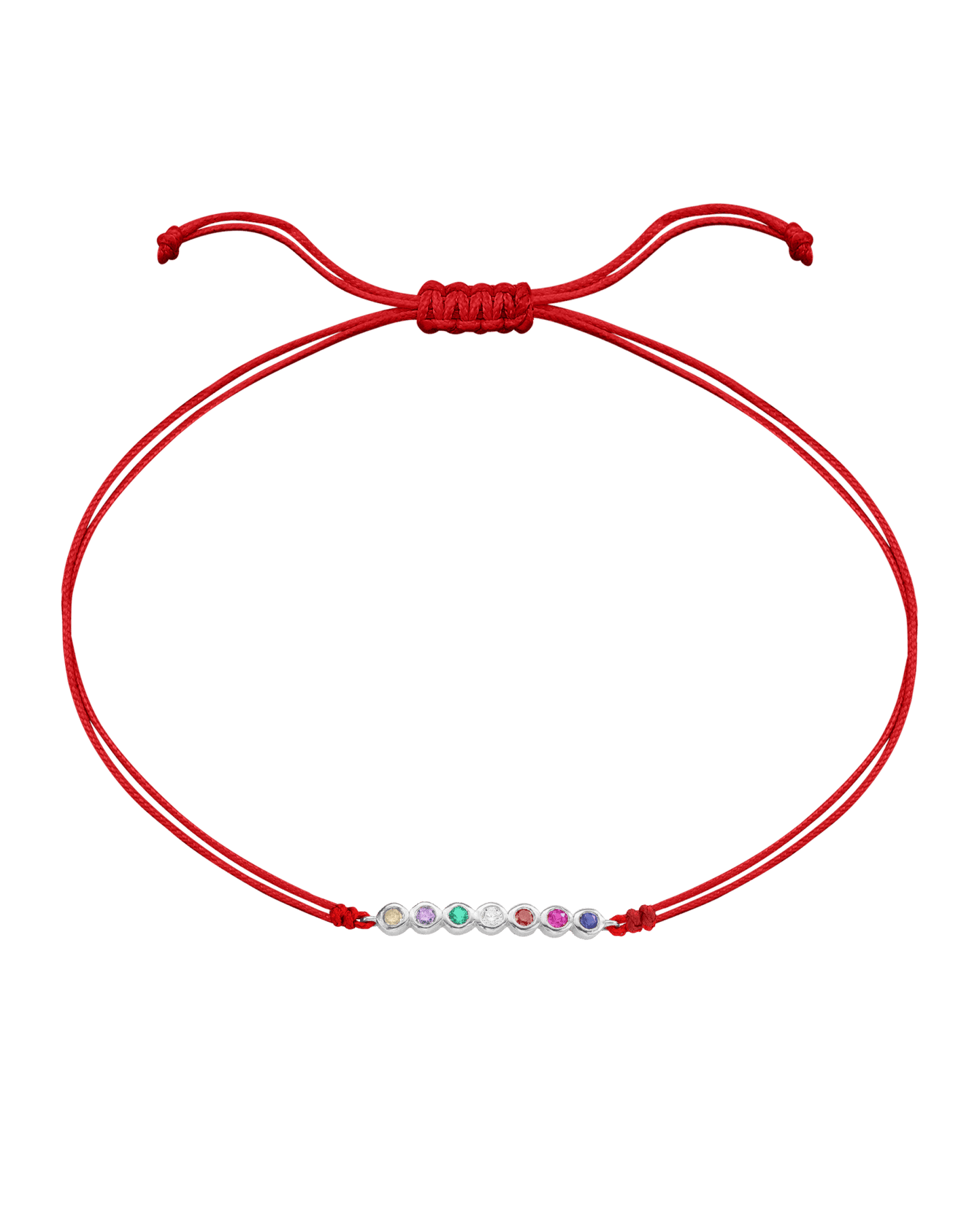 Bracelet Pierres Précieuses - Or Blanc 14 carats Bracelet 14K Solid Gold Rouge 2 