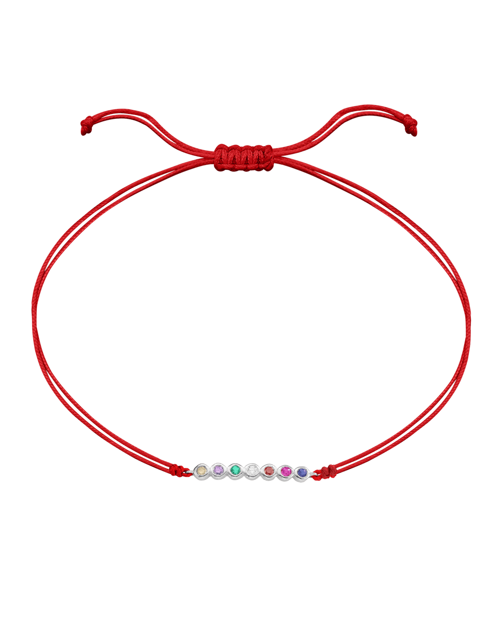 Bracelet Pierres Précieuses - Or Blanc 14 carats Bracelet 14K Solid Gold Rouge 2 