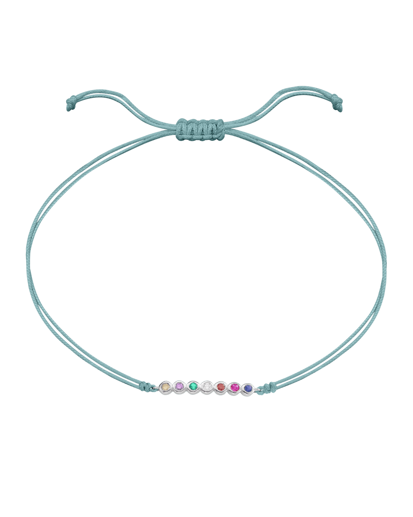 Bracelet Pierres Précieuses - Or Blanc 14 carats Bracelet 14K Solid Gold Turquoise 2 