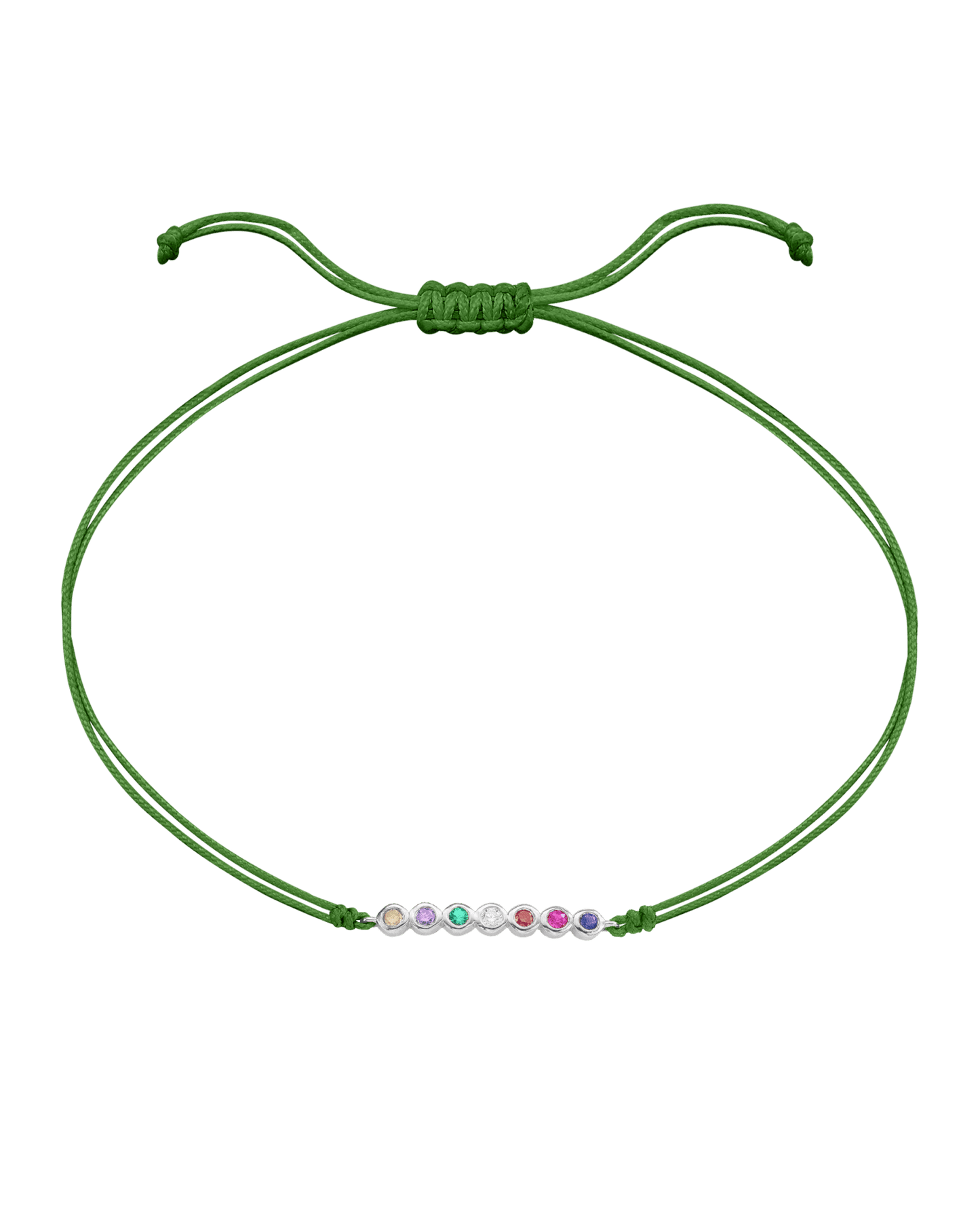 Bracelet Pierres Précieuses - Or Blanc 14 carats Bracelet 14K Solid Gold Menthe 2 