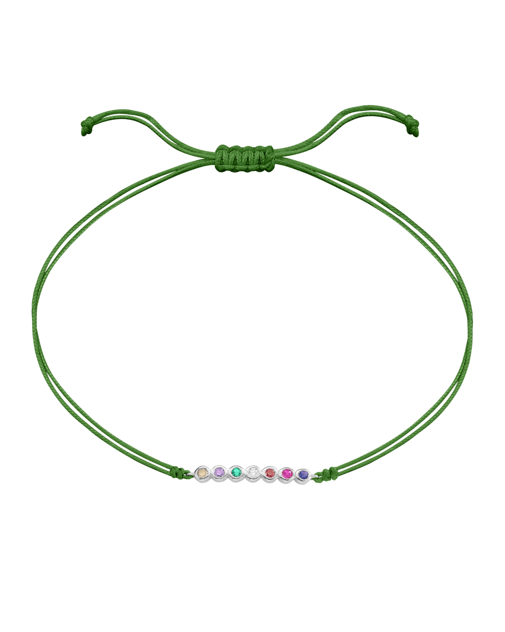 Bracelet Pierres Précieuses - Or Blanc 14 carats Bracelet 14K Solid Gold Menthe 2 