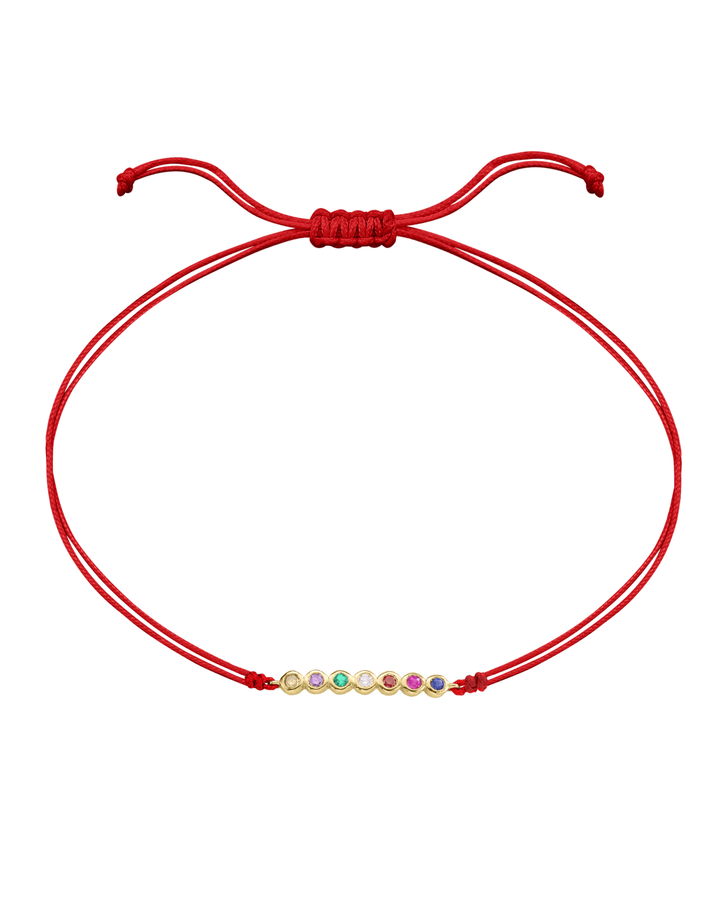 Bracelet Pierres Précieuses - Or Jaune 14 carats Bracelet 14K Solid Gold Rouge 2 