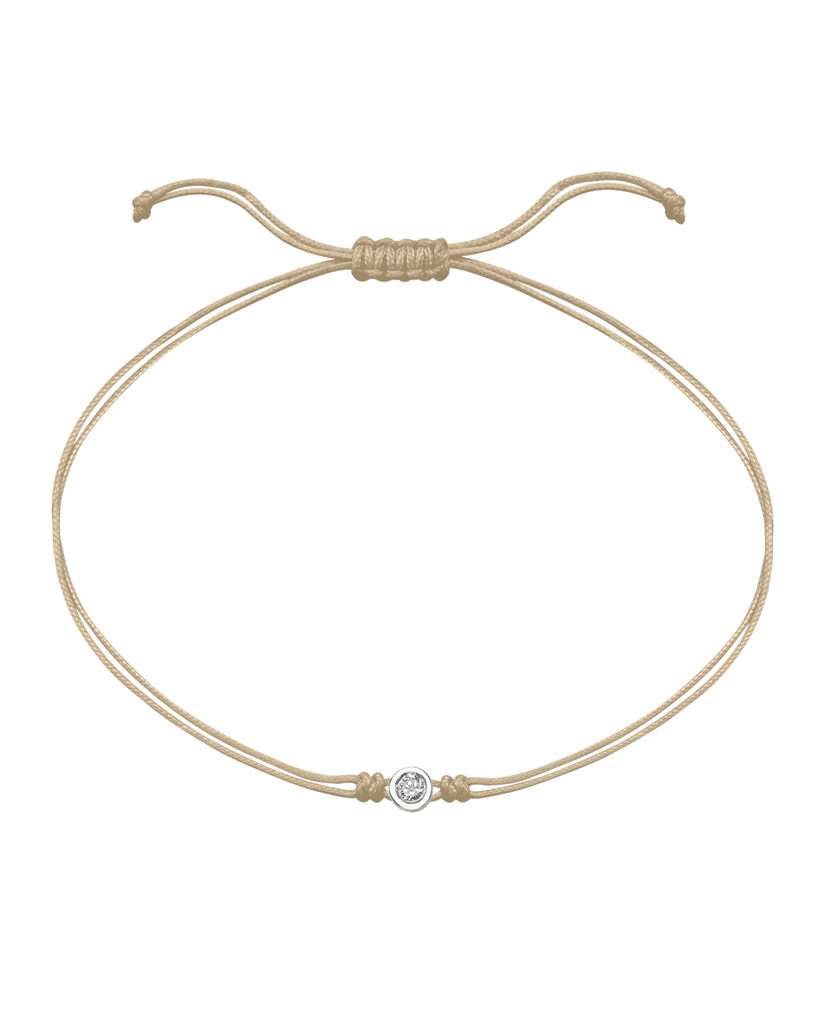 Le String of Love - Or Blanc 14 carats Bracelets magal-dev Beige Medium: 0.05 carats 