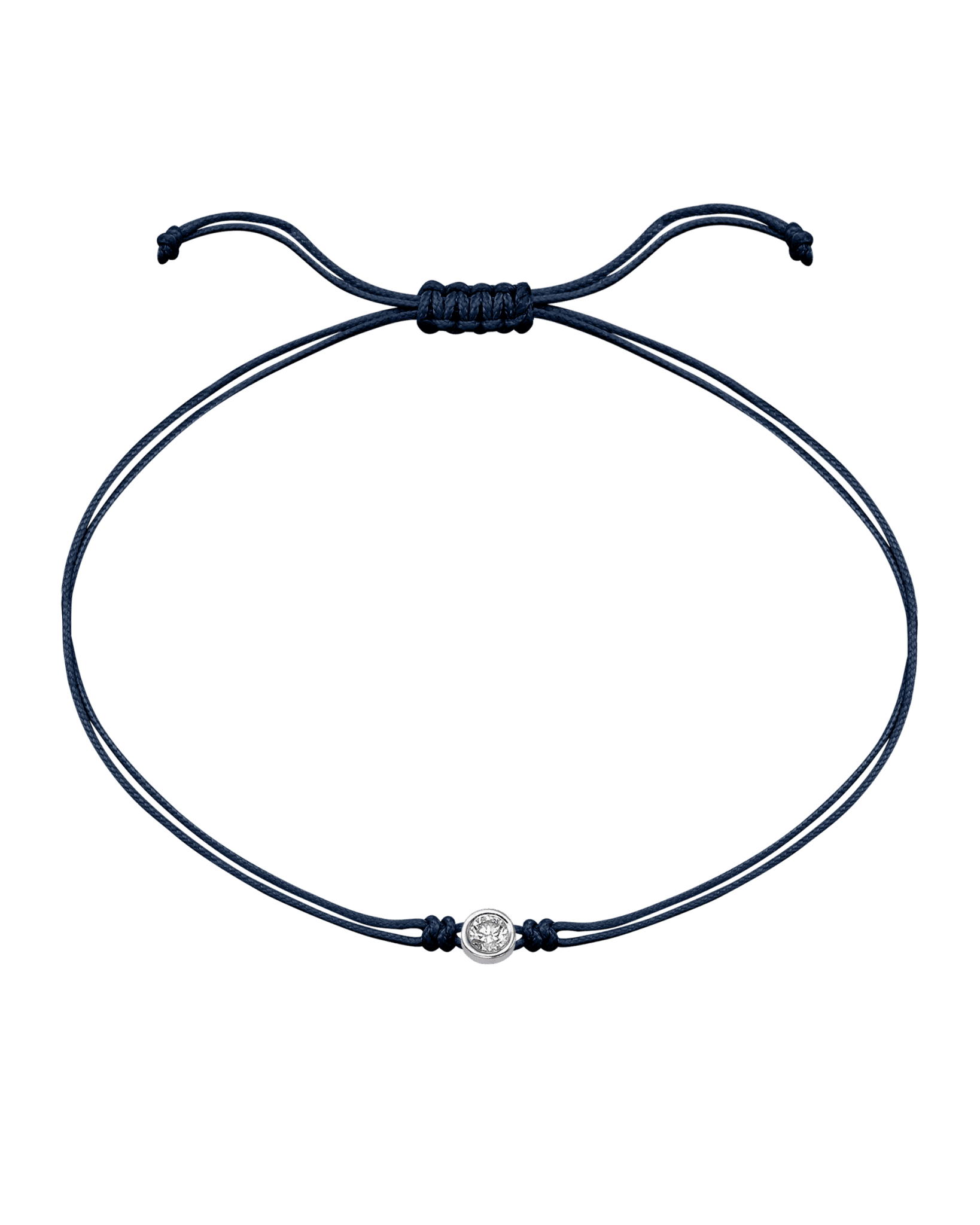 Le String of Love - Or Blanc 14 carats Bracelets magal-dev Bleu Marine Large: 0.10 carats 