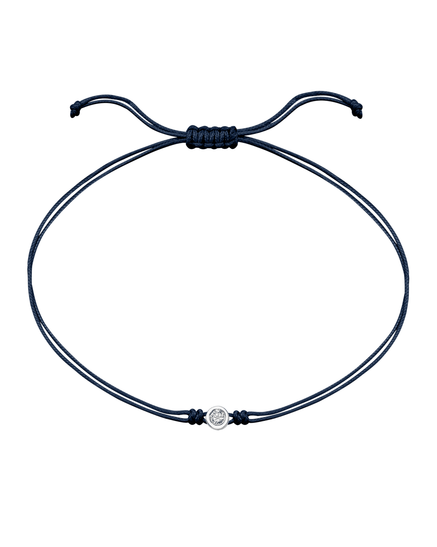 Le String of Love - Or Blanc 14 carats Bracelets magal-dev Bleu Marine Medium: 0.05 carats 