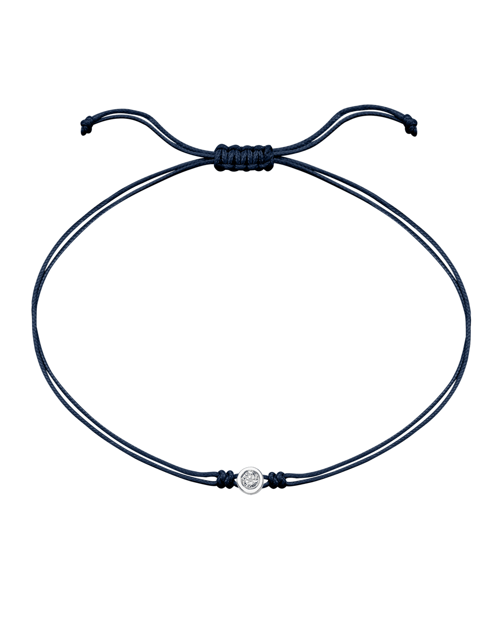 Le String of Love - Or Blanc 14 carats Bracelets magal-dev Bleu Marine Medium: 0.05 carats 