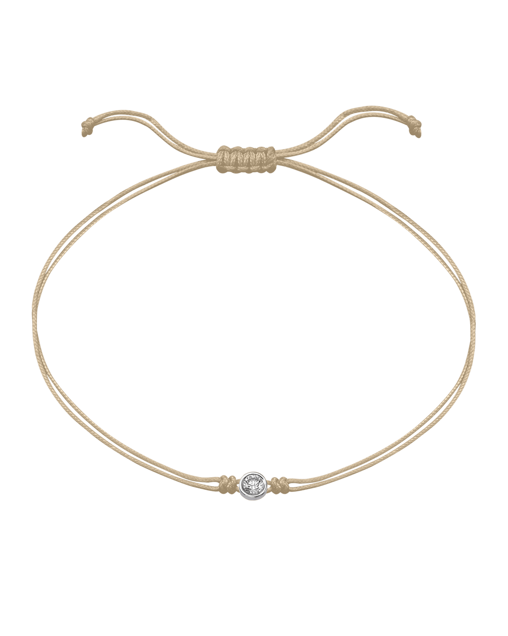 Le String of Love - Or Blanc 14 carats Bracelets magal-dev Beige Large: 0.10 carats 