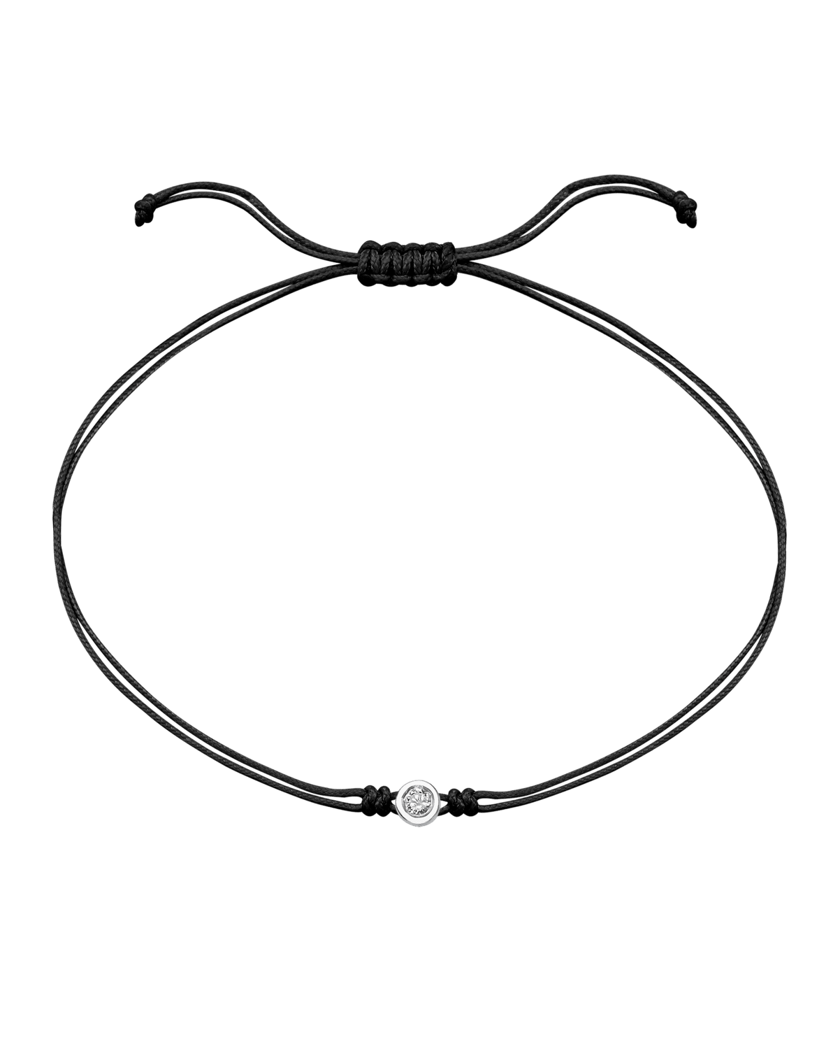 Le String of Love - Or Blanc 14 carats Bracelets magal-dev Noir Medium: 0.05 carats 